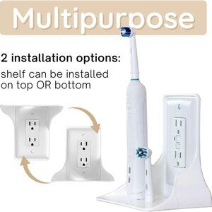 Wall Outlet Shelf Standard Vertical Duplex Outlet with Cable Channel(1Pack)
